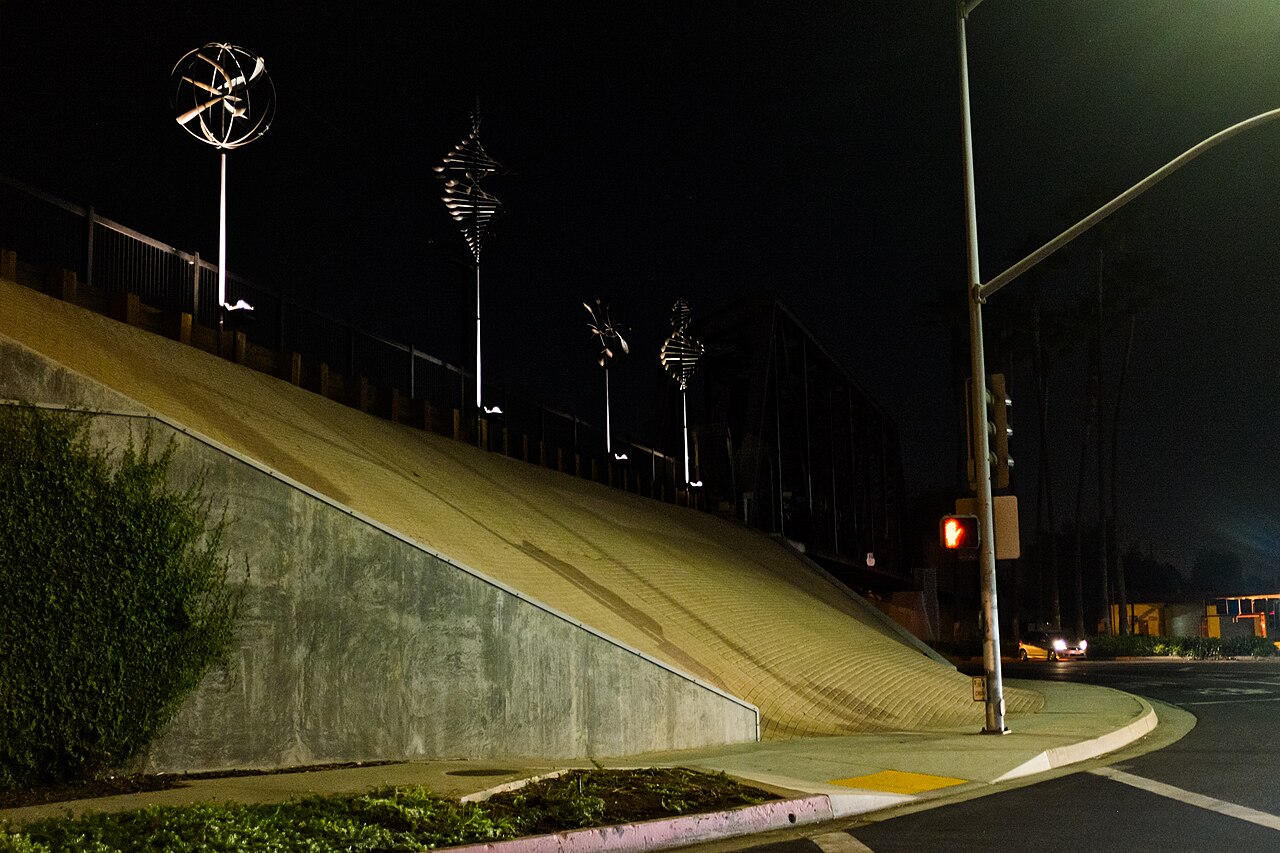 Wind sculptures beside the Greenway