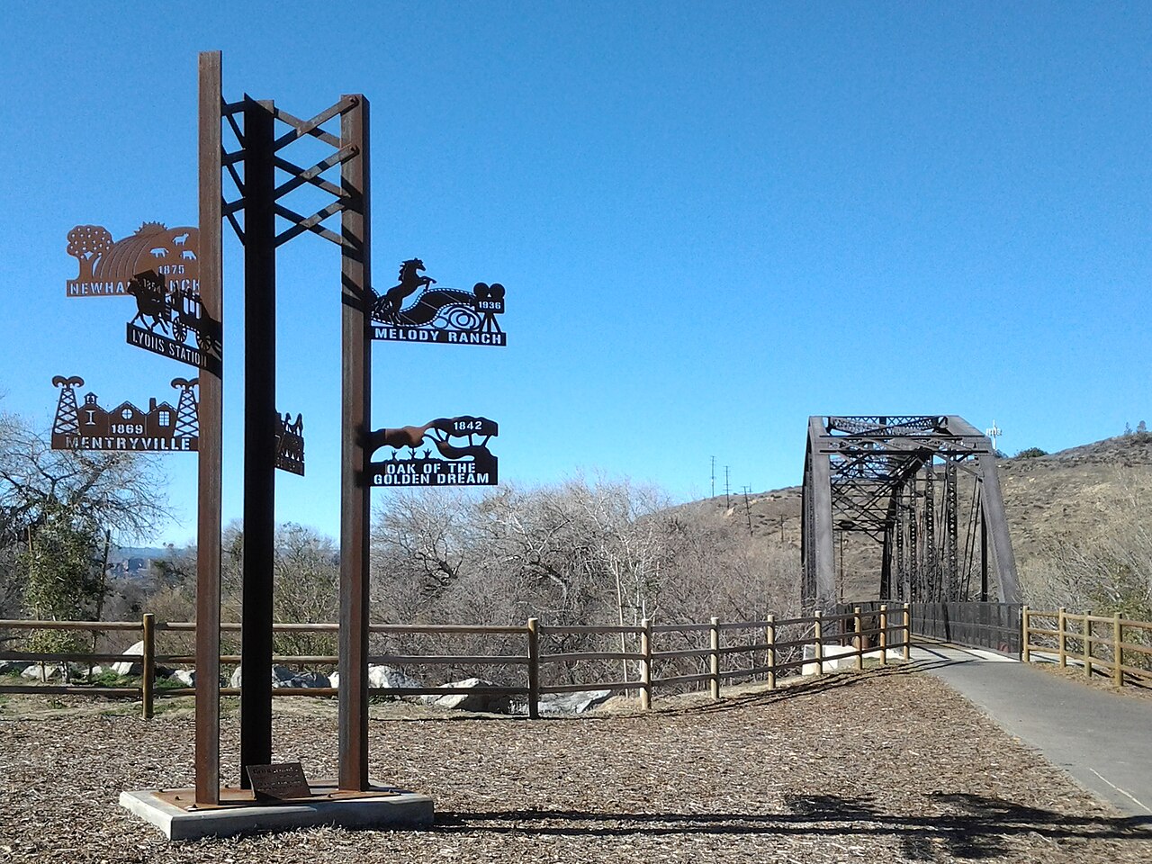 Iron Horse bridge and signpost