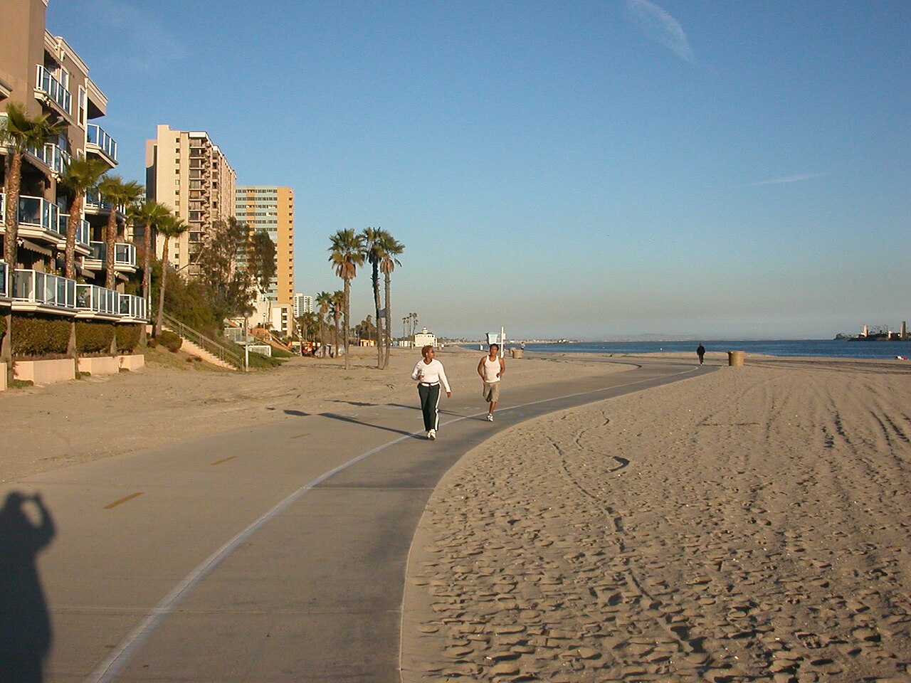 People beside the beach path